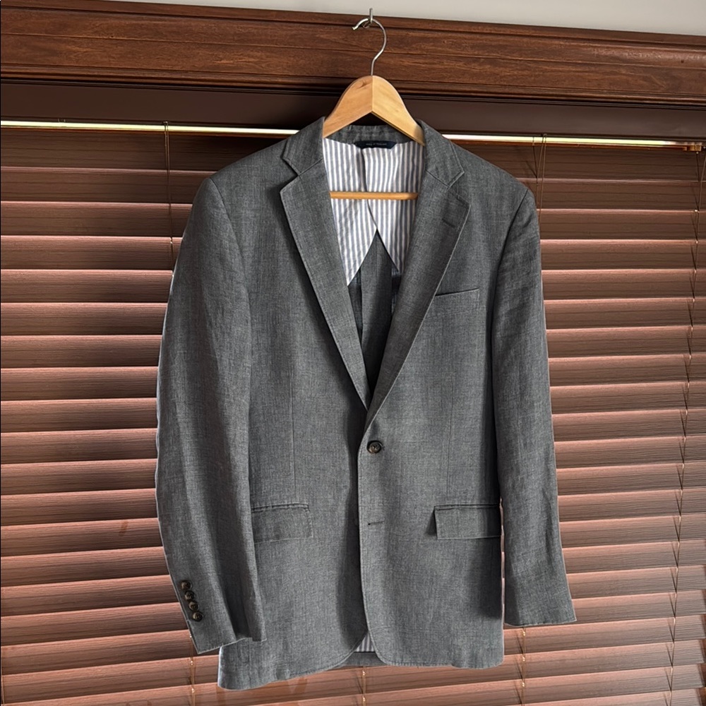 Men's Gray Linen Blazer
